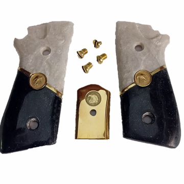 Tala empunhadura Taurus PT59S, PT92, PT100 Madreperola negra e branca mineral!